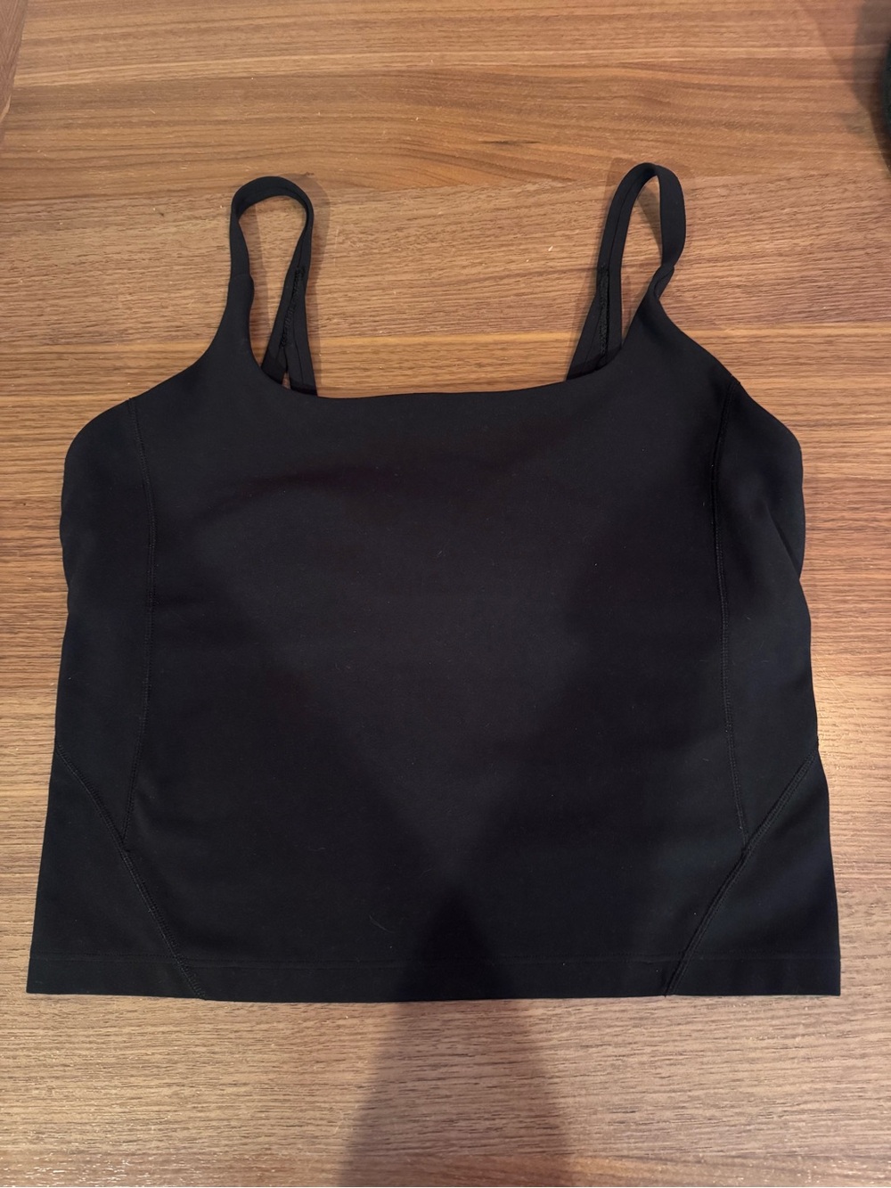 lululemon athletica Black Cropped Tank with Square Neck